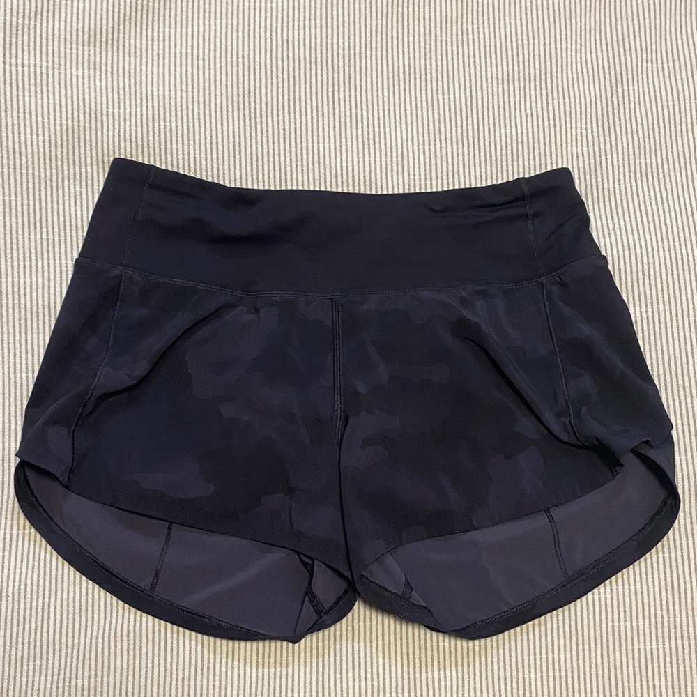 Lululemon Athletica Black Camo Speed Up Shorts